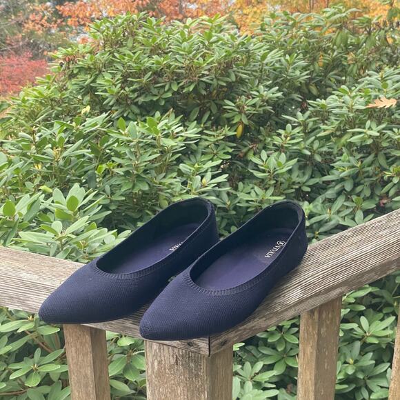 VIVAIA Aria 5° Navy Knit Pointed Toe Flats EU 43 Eco-Friendly Washable - Picture 2 of 16